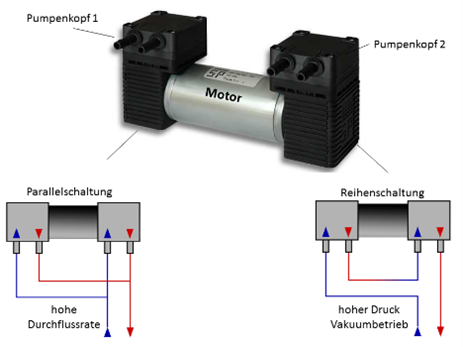 WI.TEC Sensorik Tandempumpe mit zwei Pumpenköpfen